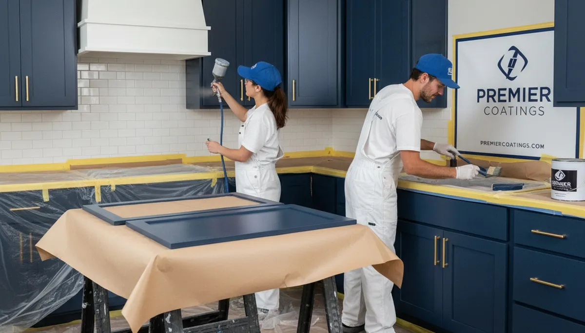 Professional cabinet painting and refinishing in Staten Island NY kitchen by expert painters
