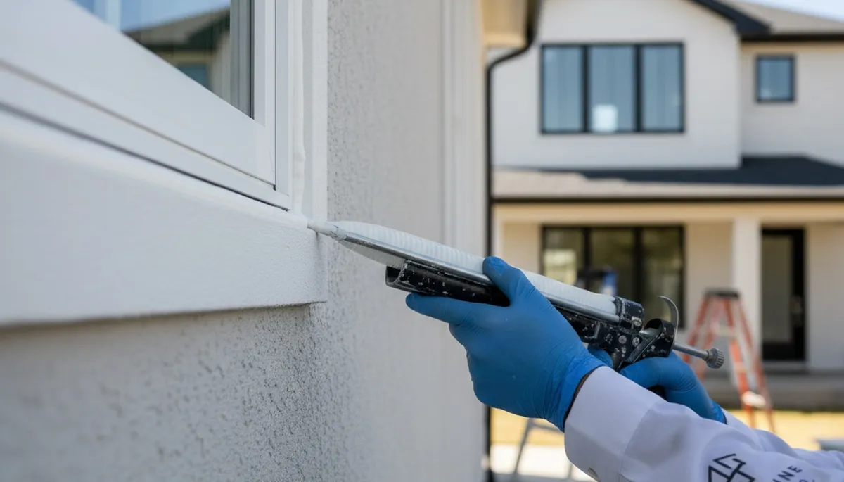 Professional caulking and sealing on Staten Island NY home exterior to protect siding and windows