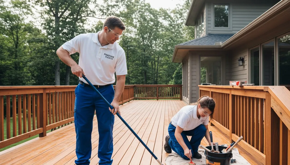 Professional deck staining and wood protection in Staten Island NY by expert painters