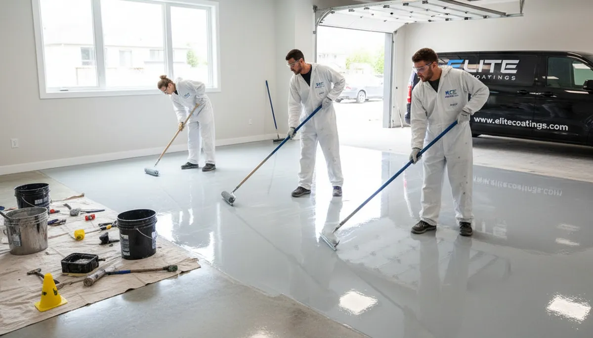 Professional epoxy garage floor coating in Staten Island NY with durable, moisture-resistant finish