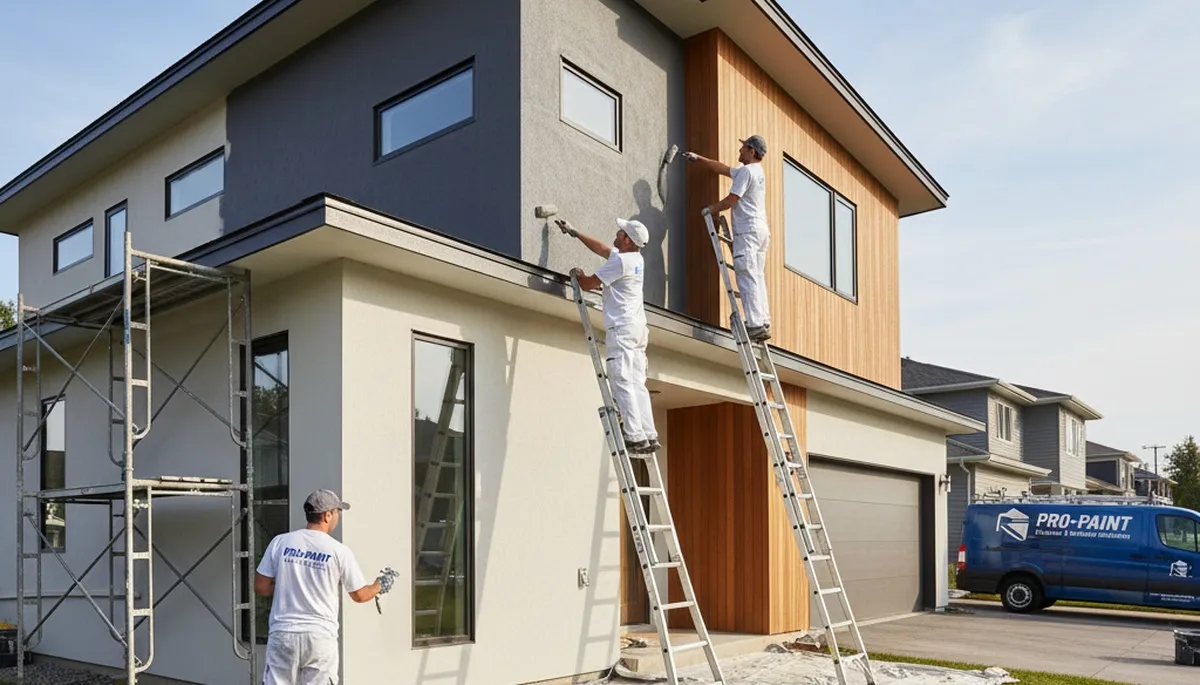 Professional exterior house painters in Staten Island NY applying weather-resistant coastal paint finish