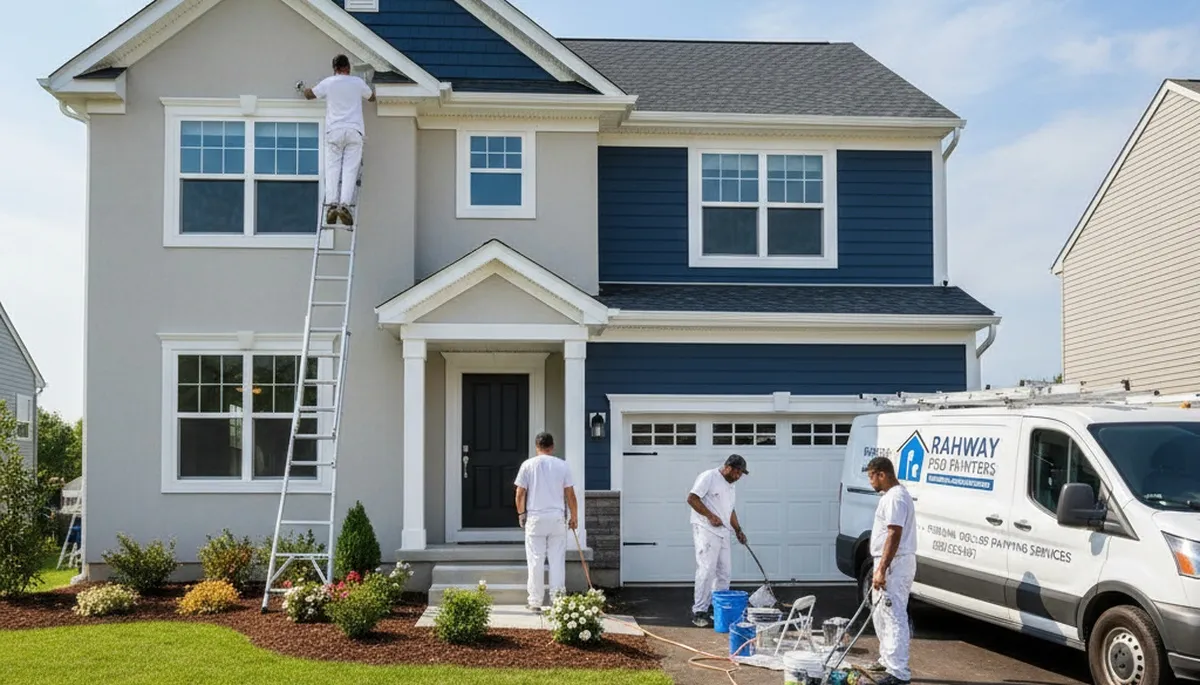 Professional house painters transforming home exterior in Staten Island NY