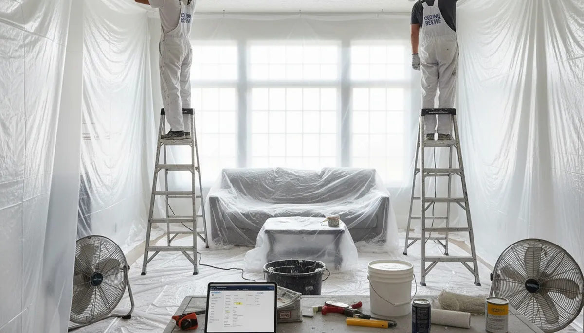 Professional popcorn ceiling removal in Staten Island NY home by expert painting contractors