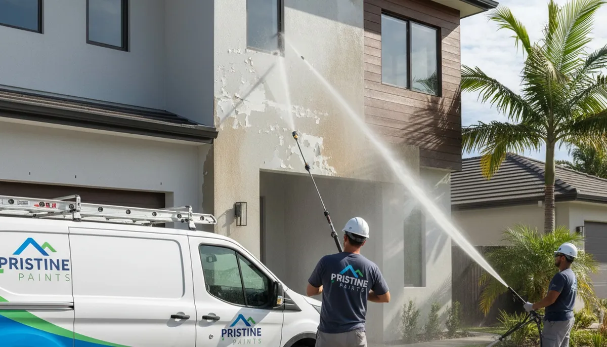 Professional pressure cleaning of home siding in Staten Island NY removing salt air and grime buildup