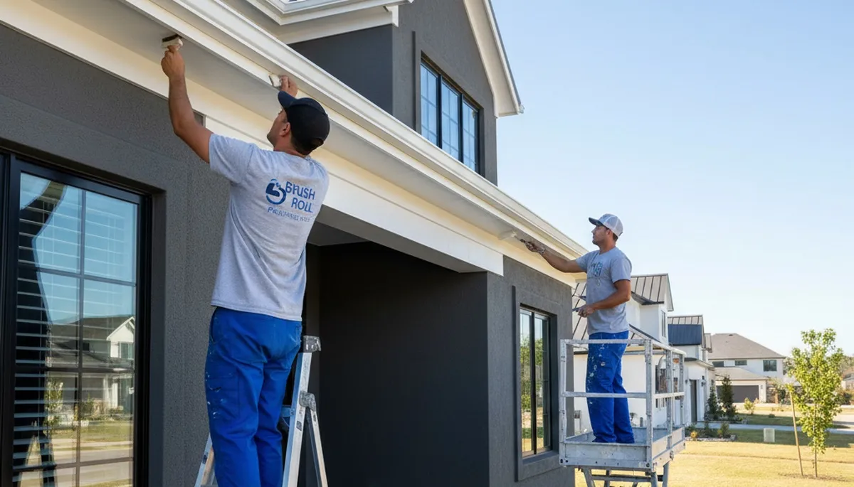 Professional trim and fascia painting on Staten Island, NY home exterior by expert house painters