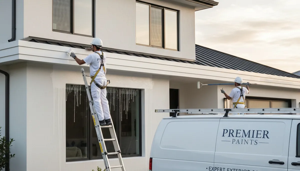 Professional trim and fascia painting on Staten Island, NY home by expert house painters